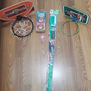 5 pc toy lot basketball hoop kite yo-yo New toys